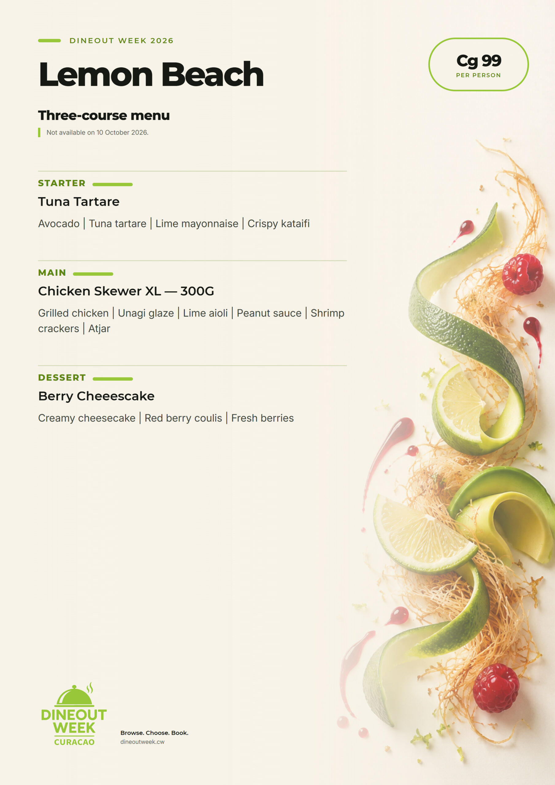 Lemon Beach | Three-course menu 2026