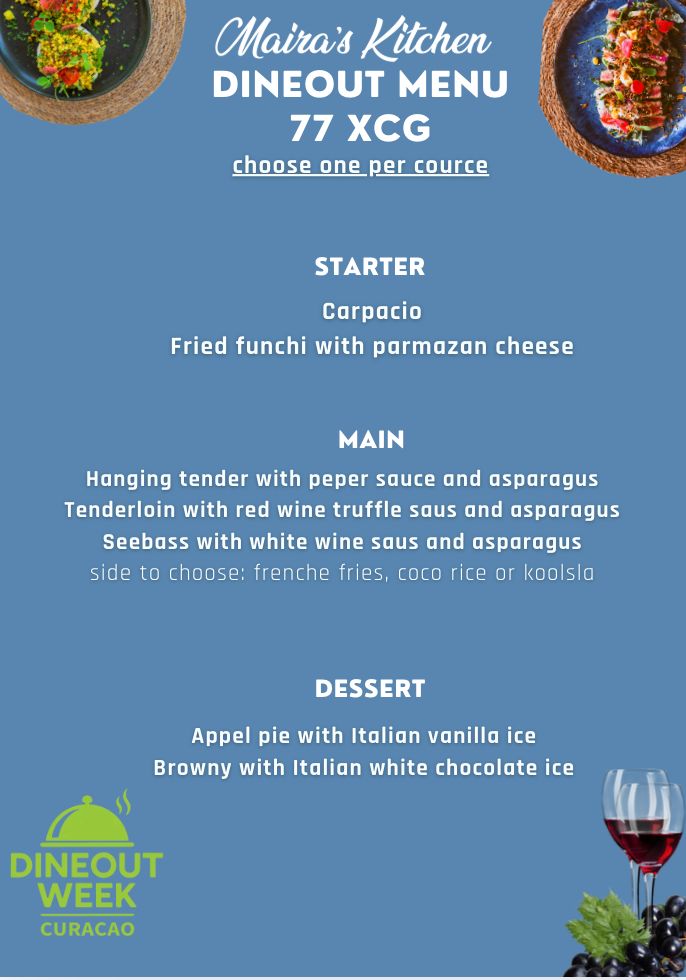 Maira’s Kitchen | DineOut menu XCG 77