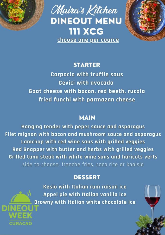 Maira’s Kitchen | DineOut menu XCG 111