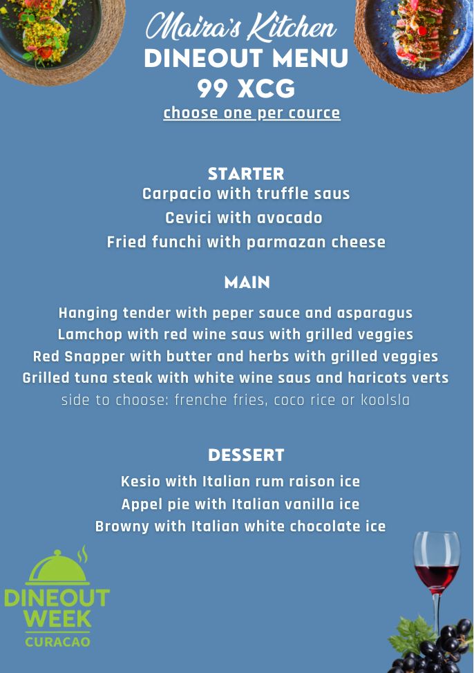 Maira’s Kitchen | DineOut menu XCG 99